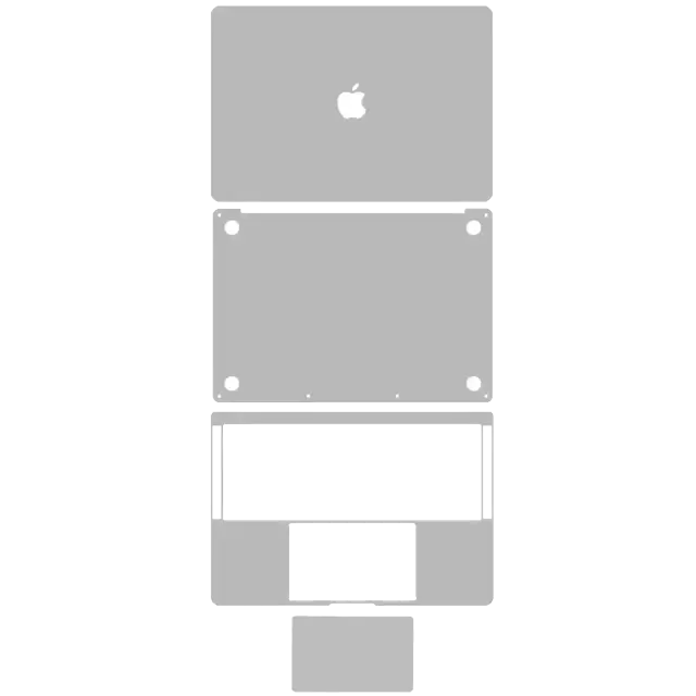 Kit de films de protection 4 en 1 pour MacBook Pro 15" A1990 (2018-2019) / A1707 (2016-2017) (gris sidéral)