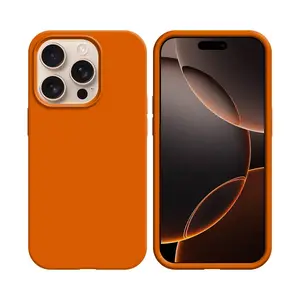Coque Silicone Compatible pour Apple iPhone 16 Pro Max (#13) Orange