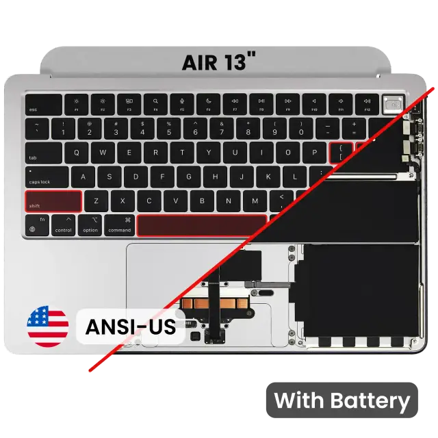 Châssis supérieur avec batterie et clavier ANSI US pour Apple MacBook Air 13" A3113 (2024) (argent)