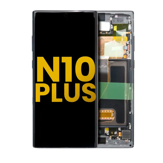 Écran OLED avec châssis pour Samsung Galaxy Note 10 Plus / 5G (reconditionné, Aura Black)