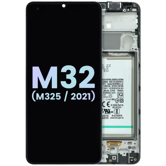 Écran LCD avec châssis pour Samsung Galaxy M32 (M325) (pack service origine, toutes couleurs)
