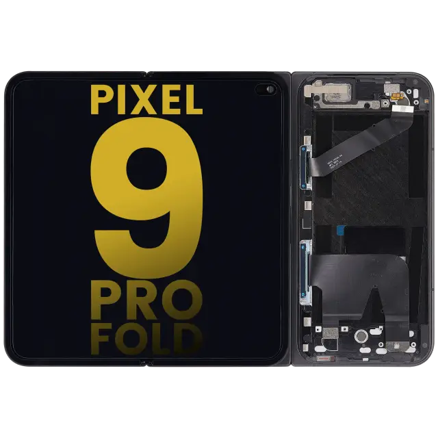 Écran OLED intérieur avec châssis pour Google Pixel 9 Pro Fold (reconditionné, Obsidian)