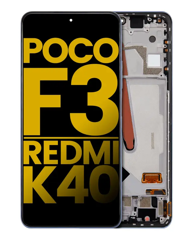 Écran OLED avec châssis pour Xiaomi Poco F3 / Redmi K40 / Redmi K40 Pro (reconditionné, Deep Ocean Blue)