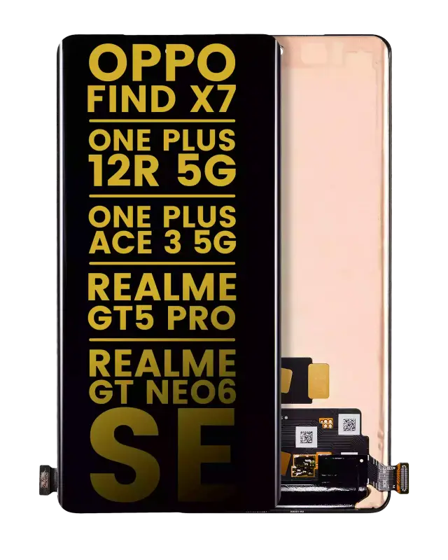 Écran OLED sans châssis pour OnePlus OPPO Find X7 / One Plus 12R 5G / One Plus Ace 3 5G / Realme GT5 Pro / Realme GT Neo6 SE / Realme GT 6 (International Version) / Realme GT 6T / Realme GT Neo6 (reconditionné, toutes couleurs)