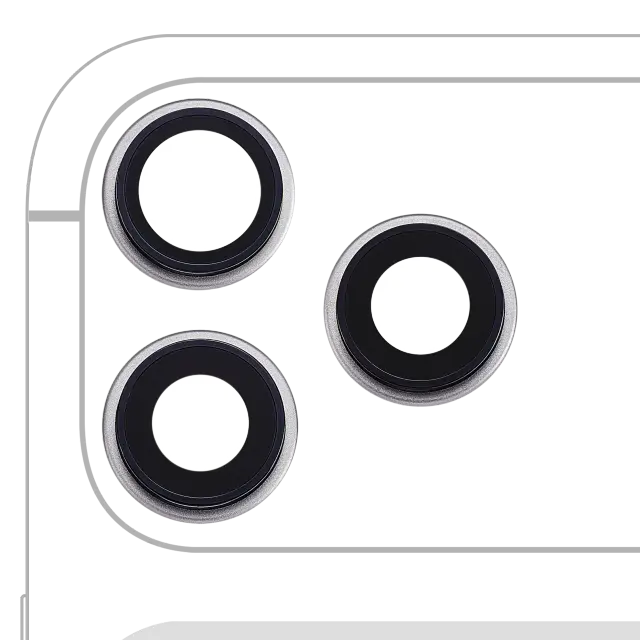 Lentille de caméra arrière avec support et anneau pour Apple iPhone 17 Pro / 17 Pro Max (premium, argent)