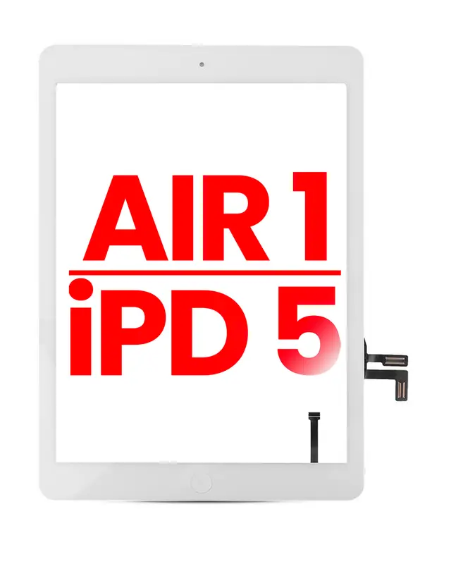Vitre tactile pour Apple iPad Air 1 / iPad 5 (2017) (Home Button Pre-Installed For iPad Air 1) (compatible premium, blanc)