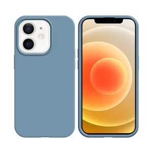 Coque Silicone Compatible pour Apple iPhone 12 Mini (#05) Bleu Acier