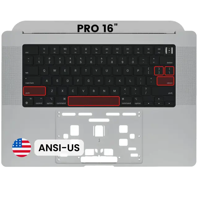 Châssis supérieur avec clavier ANSI US pour Apple MacBook Pro 16" A2485 (2021) / A2780 (2023) (gris sidéral)