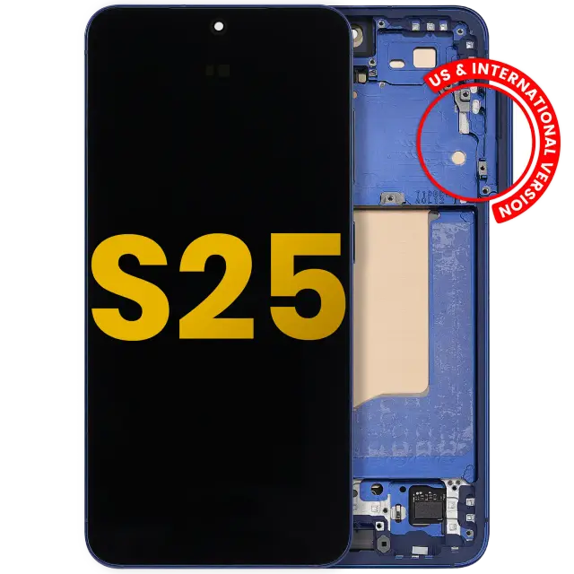 Écran OLED avec châssis pour Samsung Galaxy S25 5G (version US & internationale, reconditionné, Navy)