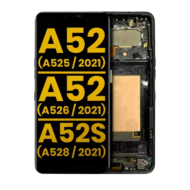 Écran OLED avec châssis pour Samsung Galaxy A52 4G (A525 / 2021) / A52 5G (A526 / 2021) / A52S 5G (A528 / 2021) (reconditionné, Awesome Blue)