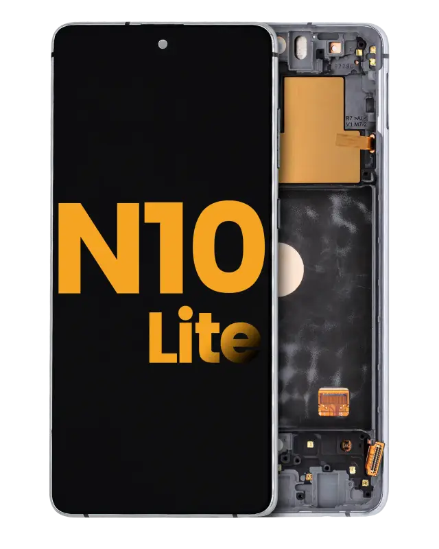 Écran OLED avec châssis pour Samsung Galaxy Note 10 Lite (reconditionné, Aura Glow / Silver)