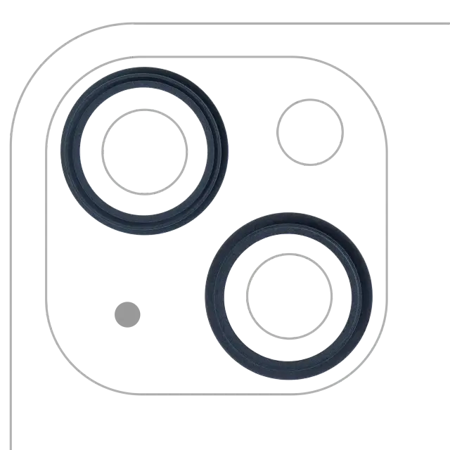 Anneau de contour de caméra arrière pour Apple iPhone 13 / 13 Mini (minuit, lot de 2)