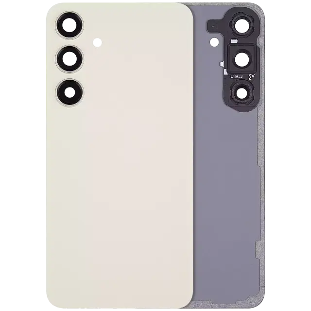 Vitre arrière pour Samsung Galaxy S24 Plus 5G (sans logo, compatible premium, Amber Yellow)