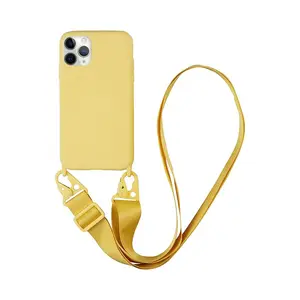 Coque Silicone avec Bandoulière Apple iPhone 11 Pro (#14) Jaune