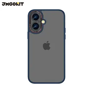 Coque de Protection Canon Lens JMGOKIT pour Apple iPhone 16 Plus Bleu