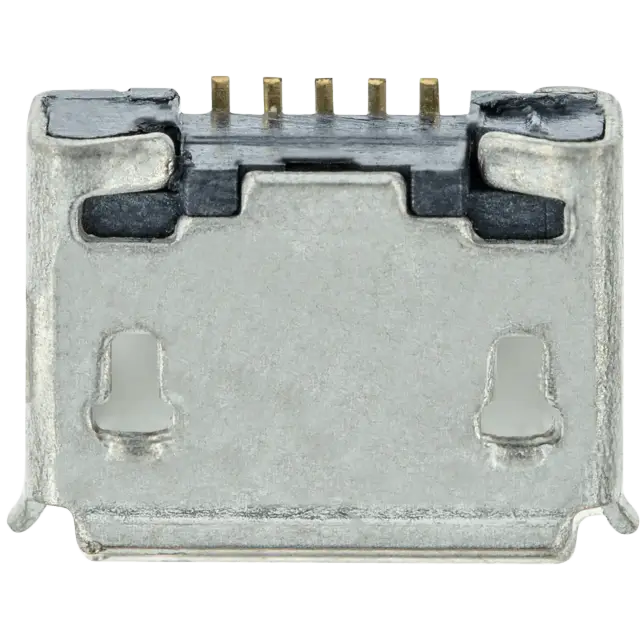 Connecteur de charge à souder — format Micro B, 5 broches, 2 points de fixation (C008)