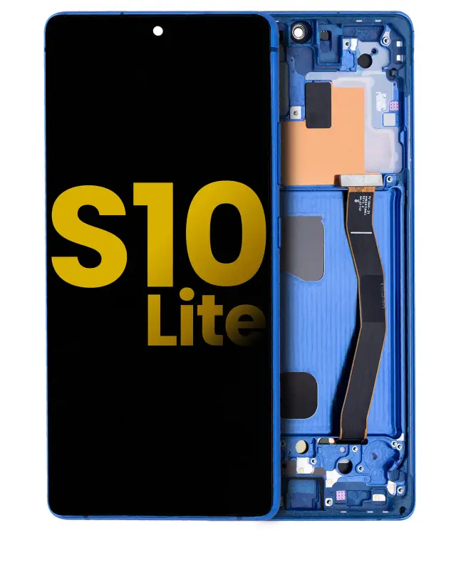 Écran OLED avec châssis pour Samsung Galaxy S10 Lite (reconditionné, Prism Blue)