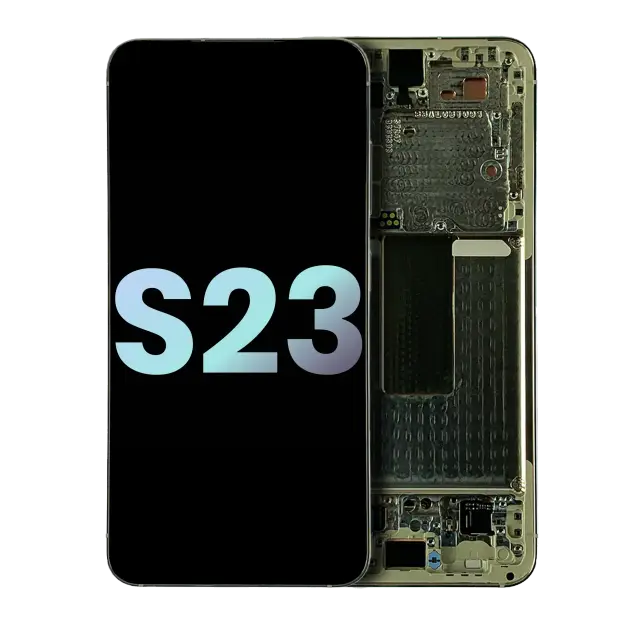 Écran OLED avec châssis pour Samsung Galaxy S23 5G (version US & internationale, pack service origine, Cream)