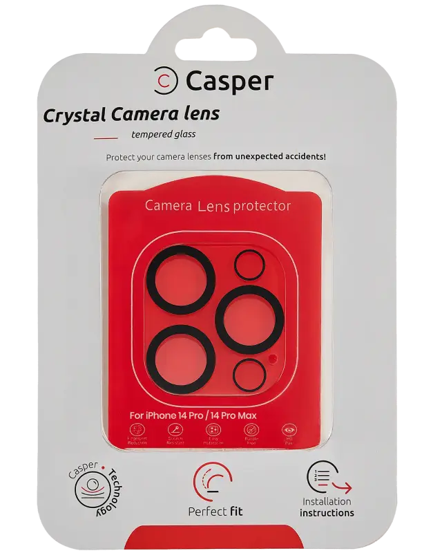 Protection des caméras pour iPhone 14 Pro / iPhone 14 Pro Max (Casper Crystal Full Cover) — vue 1