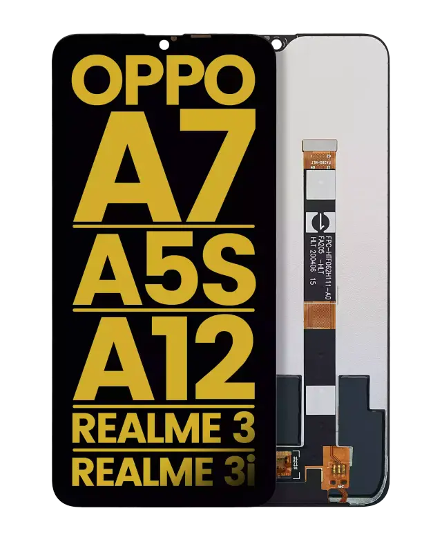 Écran LCD sans châssis pour OPPO A7 / A5s / A12 / Realme 3 / 3i (reconditionné, toutes couleurs)