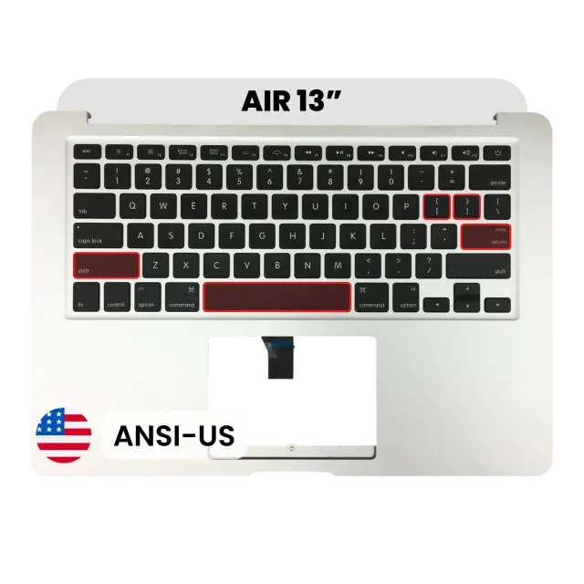 Châssis supérieur avec clavier ANSI US pour Apple MacBook Air 13" A1466 (2013-2017) (OEM New)