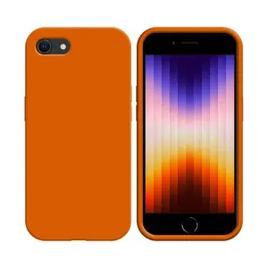 Coque Silicone Compatible pour Apple iPhone 7/iPhone 8/iPhone SE (2nd Gen)/iPhone SE (3e Gen) (#13) Orange