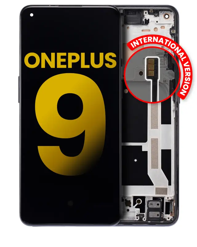 Écran OLED avec châssis pour OnePlus 9 (version internationale, reconditionné, Astral Black)