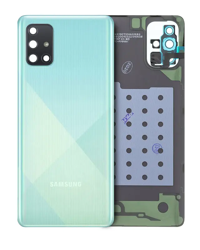 Vitre arrière pour Samsung Galaxy A71 (A715 / 2020) (pack service origine, Prism Crush Blue)