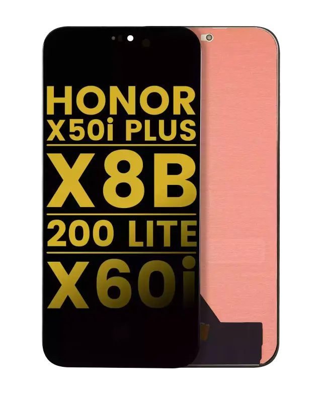 Écran OLED sans châssis pour Honor X50i Plus / X8B / X8C / 200 lite / PIay 8T Pro / PIay 9T Pro / X60i (reconditionné, toutes couleurs)