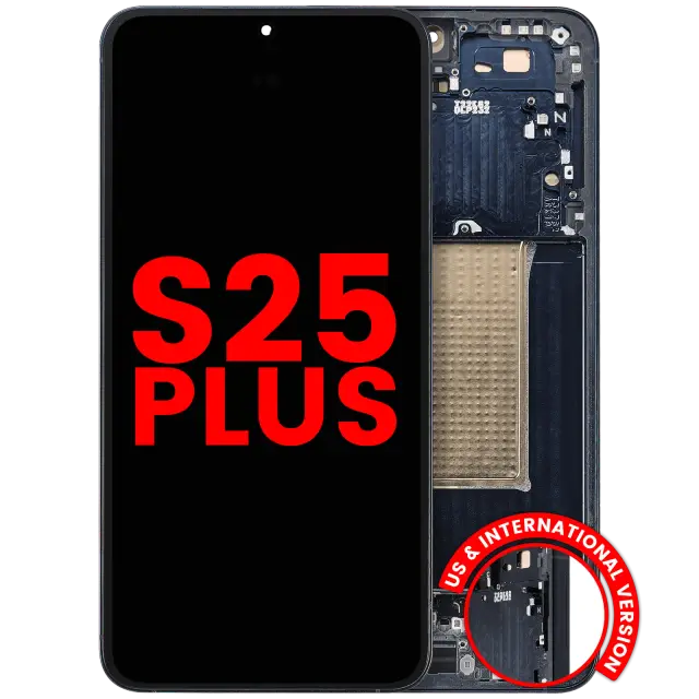 Écran OLED avec châssis pour Samsung Galaxy S25 Plus 5G (version US & internationale, compatible premium, Blue Black)