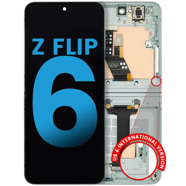 Écran OLED intérieur avec châssis pour Samsung Galaxy Z Flip 6 5G (F741) (version US & internationale, compatible, Mint)