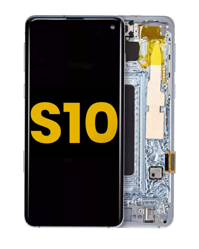 Écran OLED avec châssis pour Samsung Galaxy S10 (reconditionné, Prism Blue)
