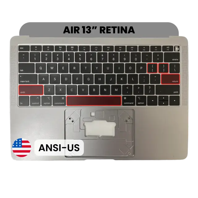 Châssis supérieur avec clavier ANSI US pour Apple MacBook Air 13" A1932 (2018-2019) (OEM New, gris sidéral)