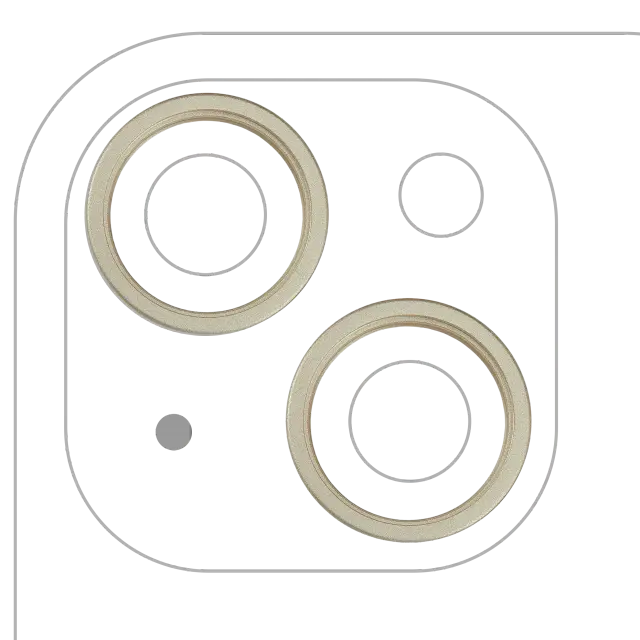 Anneau de contour de caméra arrière pour Apple iPhone 15 / 15 Plus (jaune, lot de 2)