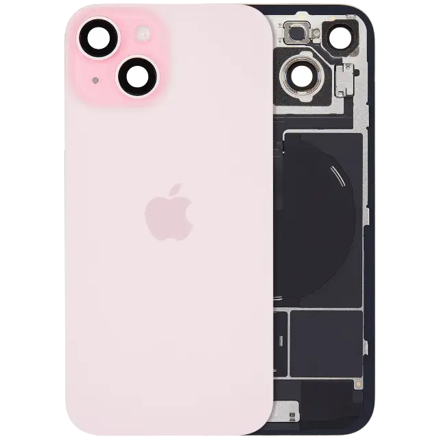 Vitre arrière avec MagSafe, NFC et nappe flash pour Apple IPhone 15 (origine, rose)