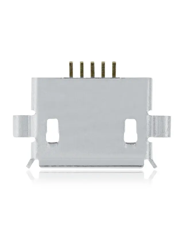 Connecteur de charge à souder — format Micro B, 5 broches, 2 points de fixation (C020)