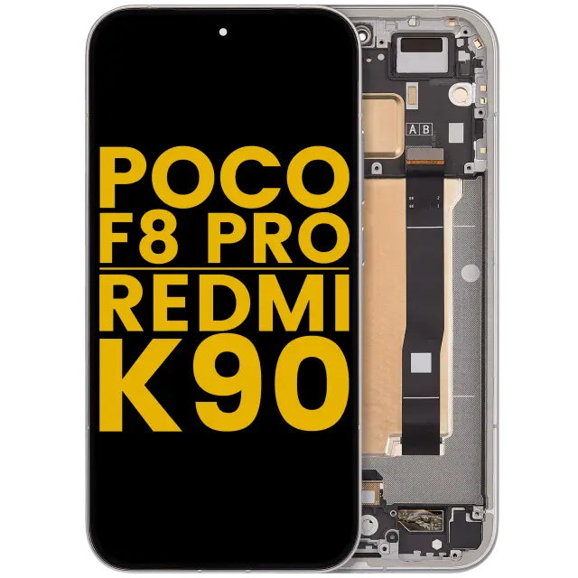 Écran OLED avec châssis pour Xiaomi Poco F8 Pro / Redmi K90 (reconditionné, Titanium Silver)