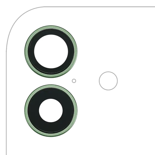 Lentille de caméra arrière avec support et anneau pour Apple iPhone 17 (Sage, premium)