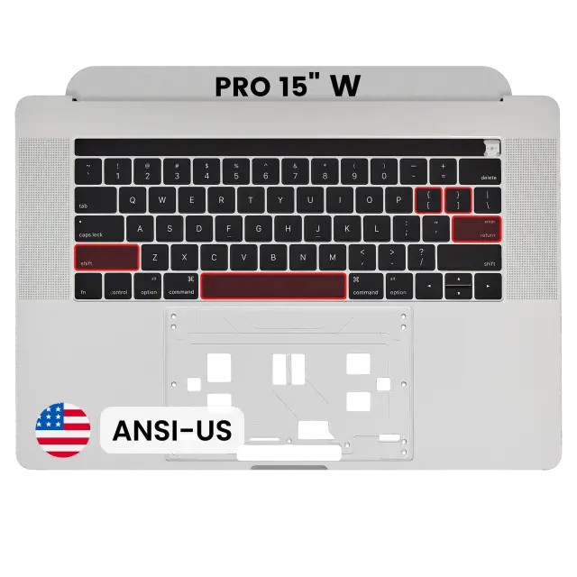 Châssis supérieur avec clavier ANSI US pour Apple MacBook Pro 15" A1707 (2016-2017) (OEM New, argent)