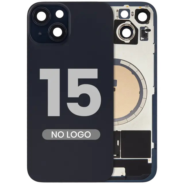 Vitre arrière pour Apple iPhone 15 (sans logo, compatible, noir) — réf. 107183138936