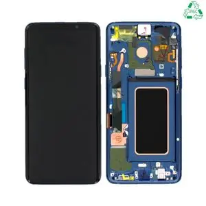 Écran Tactile Original Refurb avec Châssis (PIEC) Samsung Galaxy S9 Plus G965 Bleu