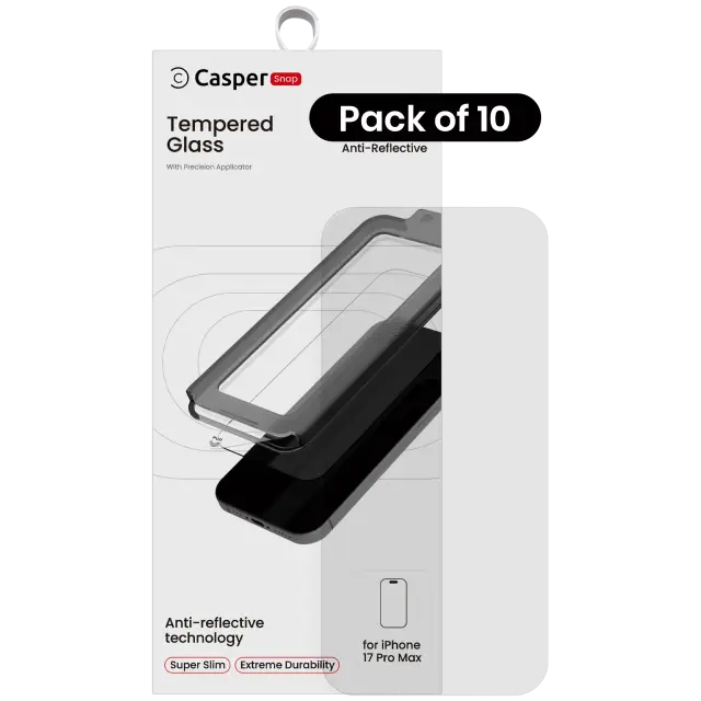Verre trempé pour iPhone 17 Pro Max / 18 Pro Max (lot de 10, AR Clear)