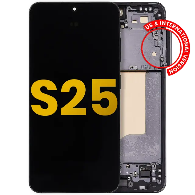 Écran OLED avec châssis pour Samsung Galaxy S25 5G (version US & internationale, reconditionné, Blue Black)