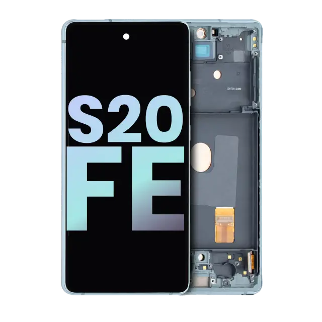 Écran OLED avec châssis pour Samsung Galaxy S20 FE 4G / 5G (pack service origine, Cloud Mint)