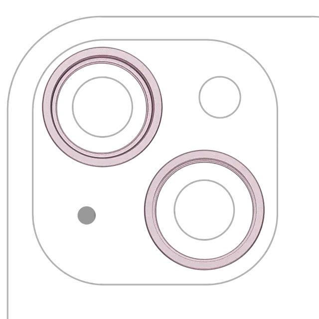 Anneau de contour de caméra arrière pour Apple iPhone 15 / 15 Plus (lot de 2, rose, lot de 10)