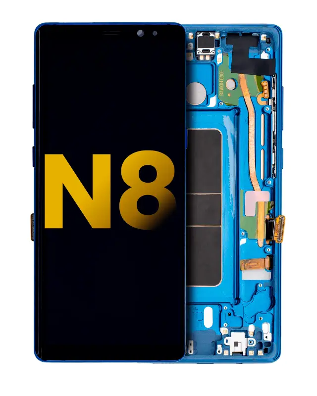 Écran OLED avec châssis pour Samsung Galaxy Note 8 (reconditionné, Deep Sea Blue)