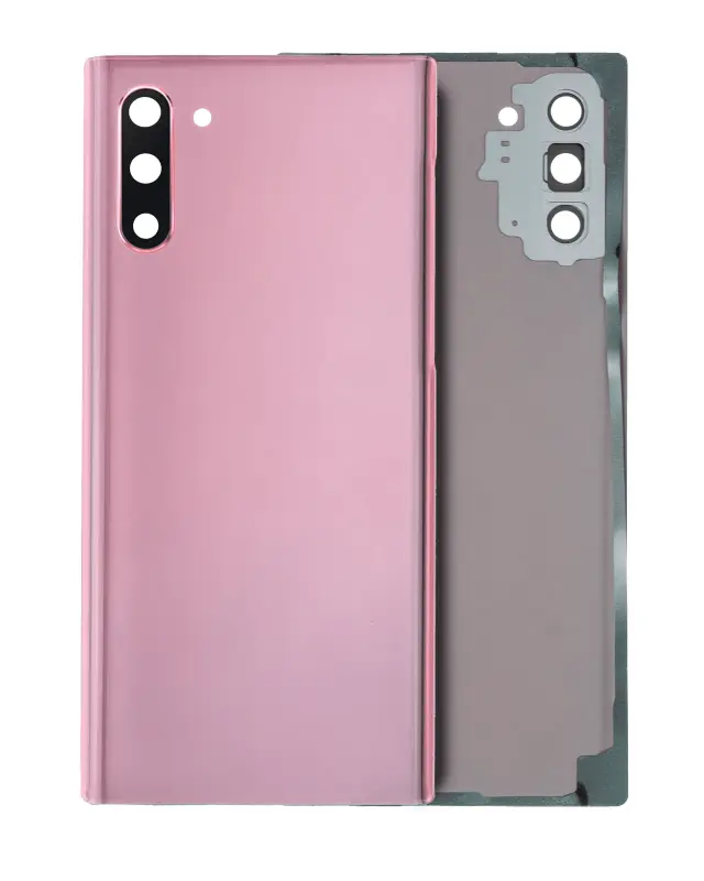 Vitre arrière pour Samsung Galaxy Note 10 (sans logo, compatible premium, Aura Pink)