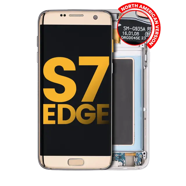Écran OLED avec châssis pour Samsung Galaxy S7 Edge G935A (North American Version, reconditionné, Gold Platinum)