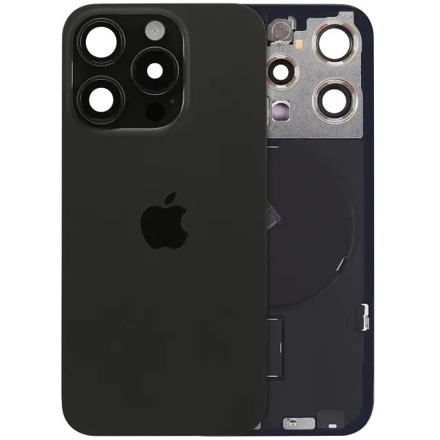 Vitre arrière avec MagSafe, NFC et nappe flash pour Apple IPhone 15 Pro (origine, titane noir)