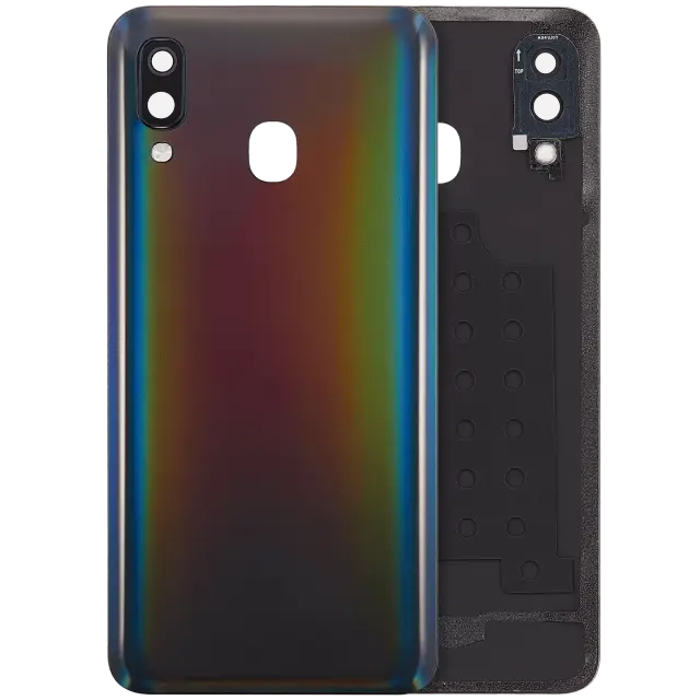 Vitre arrière pour Samsung Galaxy A40 (A405 / 2019) (compatible premium, noir)